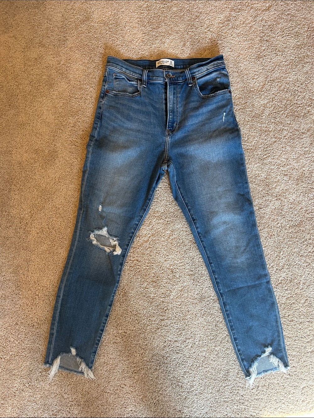 Abercrombie & Fitch Distressed Blue Skinny Jeans